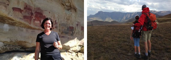 Megan at bushmans paintings | En route to Witsieshoek