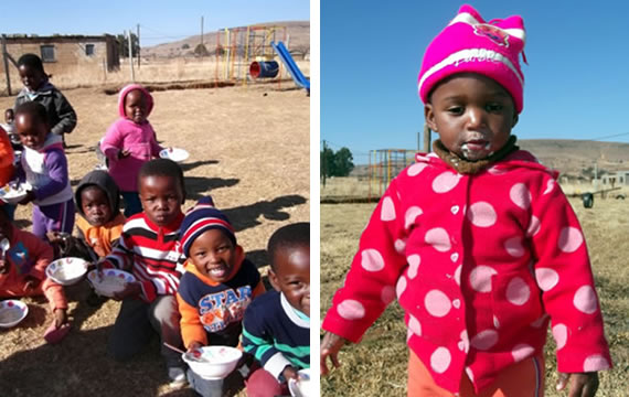  The children love their porridge