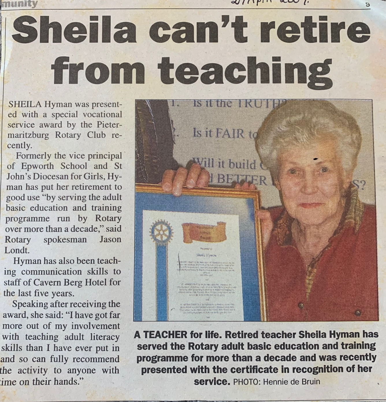 Remembering Sheila